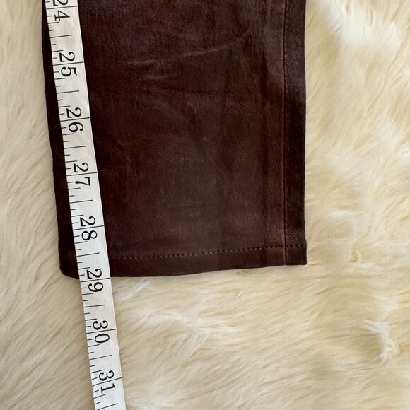 Rag & Bone Red Dark Burgundy Mid Rise Lamb Leather Skinny Pants 25 NWT - Picture 11 of 14